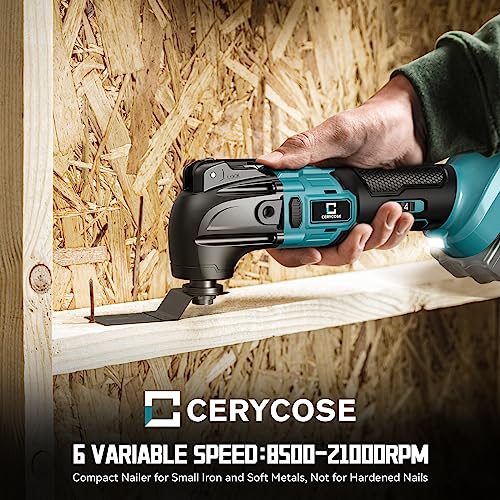 Cordless Oscillating Tool Compatible with Makita Battery, Brushless-Motor Tool with Auxiliary Handle, Oscillating Multi-Tool for Scraping, Cerycose