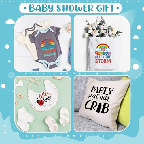 Teling 36 Pcs Iron on Decals Baby Shower Games Iron on Transfers Stickers Patches Baby Bodysuit Making Bibs Decorating Kit Funny Woodland Animal Teling