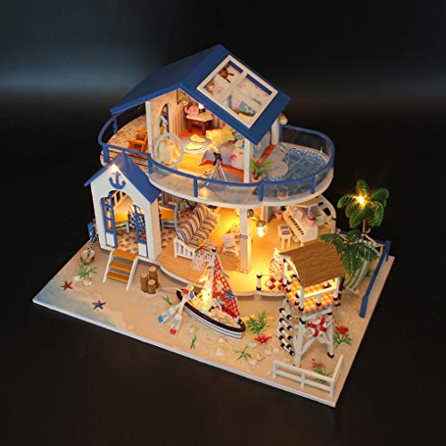 GuDoQi DIY Miniature Dollhouse Kit, Miniature House Kit 1:24 Scale,Tiny House kit with Music and Furniture Kit, Great Gift for Birthday Christmas, GuDoQi
