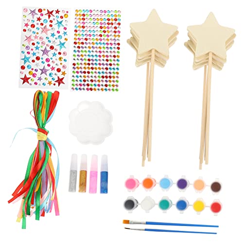 Ciieeo 1 Set Painting Materials Make Your own Fairy Wands Kids Princess Wand Kit DIY Garden Fairy Wands Fairy Wand Kit DIY Art Crafts kit Unfinished Ciieeo