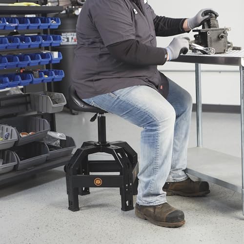 Northern Tool XL Series Oversized Adjustable Swivel Shop Stool with Backrest - Steel, 400-Lb. Capacity, 27 1/2 to 32in. Seat Height Northern Tool + Equipment