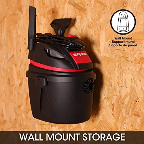 Shop-Vac 2.5 Gallon 2.5 Peak HP Wet/Dry Vacuum, Portable Compact Shop Vacuum with Wall Bracket & Multifunctional Attachments, 5760288 Shop-Vac
