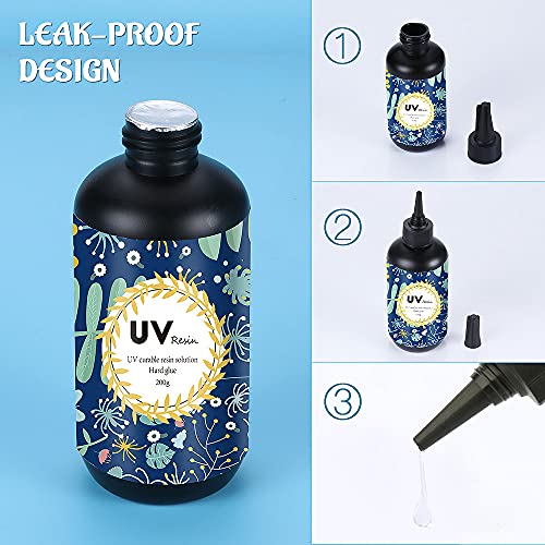 Crystal Clear Hard UV Resin Upgraded Formula Ultraviolet Fast Curing Resin for Jewelry Making Craft Decoration, Hard Transparent Glue Solar Cure OSBANG