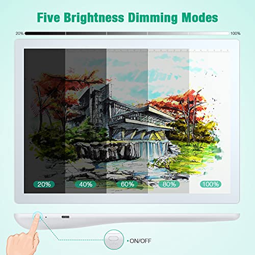 Rechargeable A4 Light Pad, Wireless Battery Powered LED Light Box for Tracing, Ultra-Thin Dimmable Light Board for Weeding Vinyl, Sketching, Drawing, FirstPower