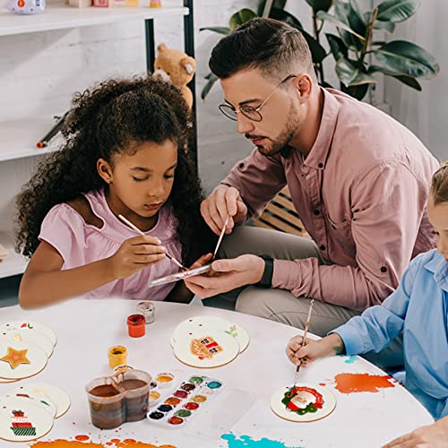 Bligo Round Wooden Discs with Holes 40pcs Unfinished Predrilled Wood Slices Circles 3.94" Wood Ornaments for Predrilled Natural Wood Slices for Party Bligo