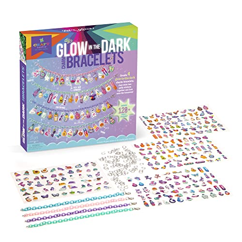 Craft-tastic DIY Glow in The Dark Charm Bracelets – Design 4 Customizable Bracelets with 120+ Easy-to-Make Puffy Sticker Charms – Creative Arts & Craft-tastic