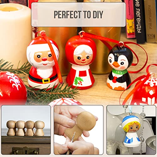 Wooden Peg Dolls Unfinished 2.4'' Lot of 14 pcs - Unfinished Wooden Pegs Female Doll Body for Crafts - Blank Wooden Pegs - Wooden Figurines for AEVVV