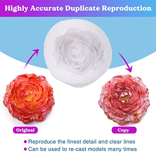 Silicone Mold Making Kit - Translucent Silicone Rubber Non-Toxic Liquid Mold Making Silicone - Mixing Ratio 1:1 - Ideal for Resin Molds, Silicone LET'S RESIN