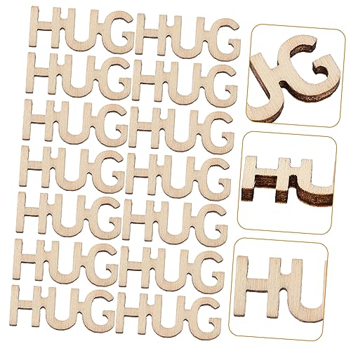 COOPHYA 100pcs DIY Wood Crafts Decorative Wood Hug DIY Wood Cutouts Wedding Table Confetti Wooden Table Scatter Unfinished Wood Crafts Wedding Favors COOPHYA