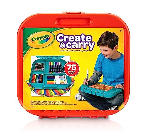 Crayola Create 'N Carry Art Set, 75 Pieces, Art Gift for Kids, Ages 5 & Up Crayola