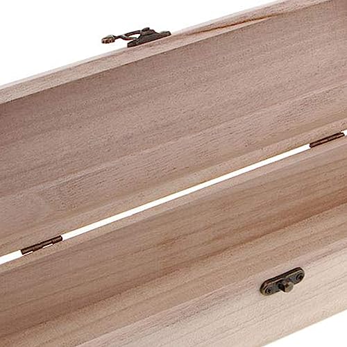 IULAVP Unfinished Wood Box, 5 Pack Ready to Decorate Wooden Box with Hinged Lid, Craft Box Pencil Box for Tea Trinket Storage, Make Your Own Gift, IULAVP