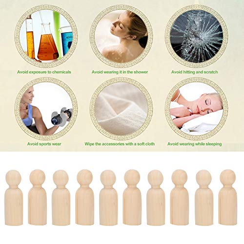 Wooden Peg Dolls Unfinished Wooden Peg Dolls Set Bodies, 10pcs 75mm Unfinished People Shapes Wooden People Figures Angel Dolls for DIY Craft Painting zjchao