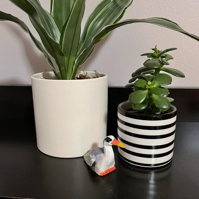 Stork Crane Heron Figurine Statue Baby Shower Decor Art Miniature Wood Carving Sculpture Small Animal Selsela