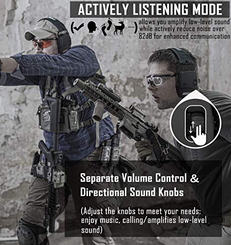 PROHEAR 030 Bluetooth 5.4 Electronic Shooting Ear Protection Earmuffs, Noise Reduction Sound Amplification Hearing Protector for Gun Range and PROHEAR