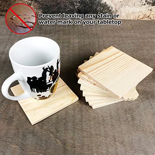 Acrux7 24 Pack 4x4 Inch Wood Squares for Paintings, Unfinished Wood Panels, Natural Pine Square, Blank Wood Boards for Laser Engraving, DIY Crafts, Acrux7