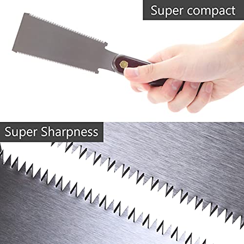 DENKO SEKKA Woodworking Saw MINI Ryoba Double Edge Flush cut, Japanese Pull Saw for Woodworking and Wood Craftsmanship, (Ryoba Double Edge) DENKO SEKKA