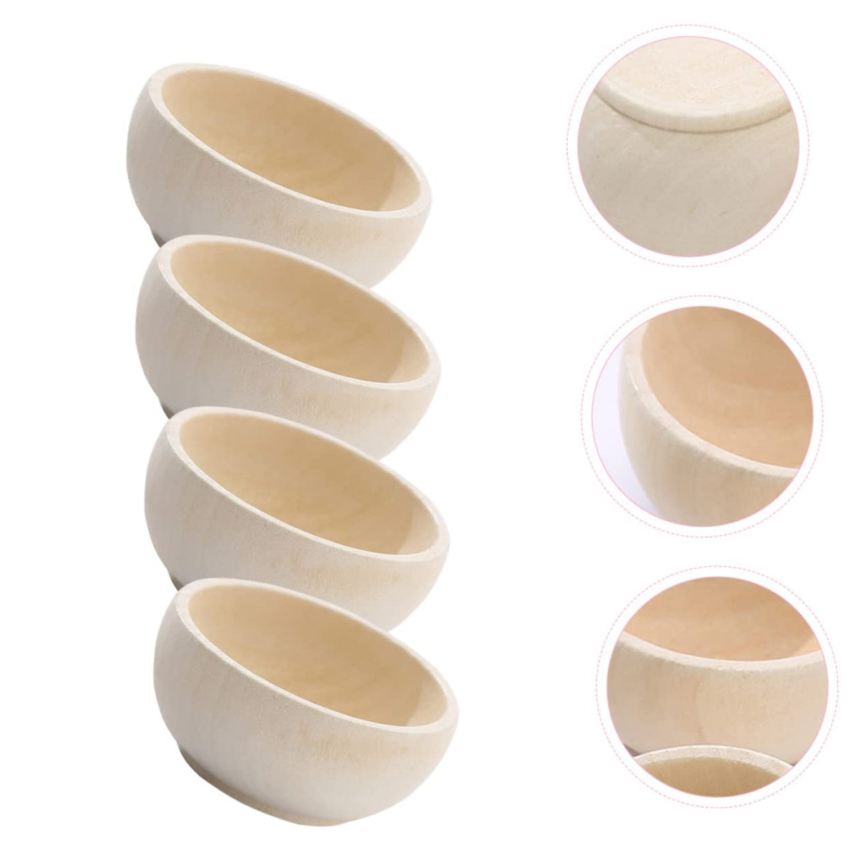 Abaodam 12 pcs small wooden bowl wooden crafts wooden cutlery dinnerware small wood bowls unfinished wood bowls wood bowl Delicate Wood Simulated Abaodam