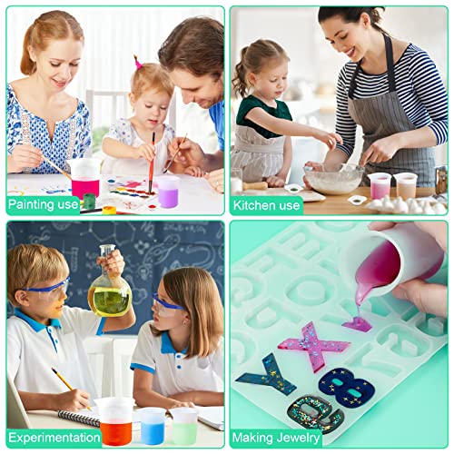 7 pcs Silicone Measuring Cups Kits, 1 pc 250ml Silicone Cups, 4 pcs 100ml Non-Stick Mixing Cups, 2 pcs 10ml Silicone Mold Cup Dispenser, for Casting Sjubaopen