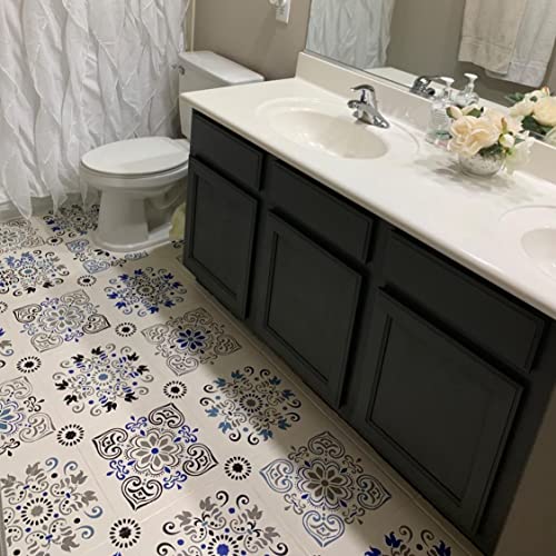 HELLATHUND 6pcs Reusable Tile Stencils 8x8 Inch, Mandala Stencils Painting, Stencils for Painting Floors, Wall Stencils for Painting HELLATHUND