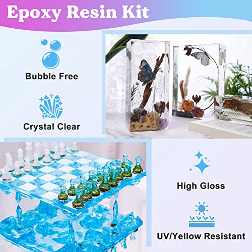 LET'S RESIN 80oz Crystal Clear Casting Resin Kit,Bubbles Free Epoxy Resin Supplies,Clear Resin for Craft,Tumblers,Molds,Jewelry,Resin and Hardener LET'S RESIN