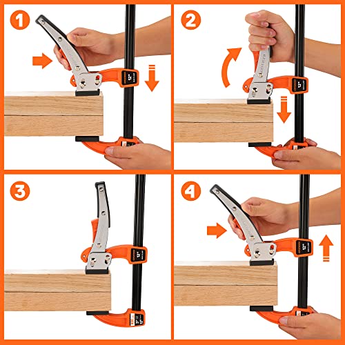 Jorgensen 12-inch Bar Clamp Set, Bar Clamp for Woodworking, Quick Release Gear Clamp with 600 lbs Load Limit - 2 Pack Jorgensen