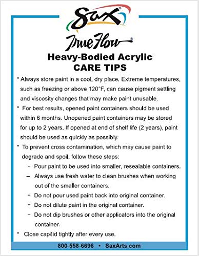 Sax True Flow Heavy Bodied Acrylic Paint - Quart - Set of 6 - Assorted Colors Sax