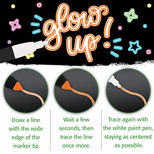 Crayola Signature Neon Markers, Light Effects, 6 Count, Gift for Teens & Adults Crayola