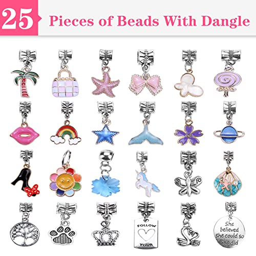 VICTLOV 126 Pieces Charm Bracelet Making Kit, DIY Craft for Girls, Unicorn/Mermaid Crafts Gifts Set for Arts and Crafts for Girls Teens Ages 8-12 VICTLOV