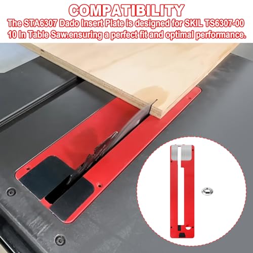 STA6307 Dado Insert Plate Dado Throat Plate Replacement for Skil Table Saw TS6307-00 Table Saw Accessories RMSPO