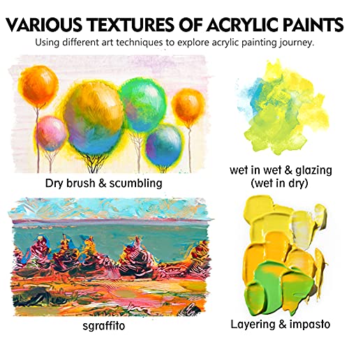 Magicfly Acrylic Paint 12 Colours/473ml, Large Bottles Acrylic Paint Set Rich Pigment Colours for Artists, Beginners, Amateurs on Glass, Stone, Magicfly