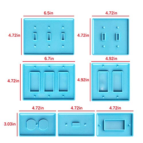 Light Switch Cover Resin Molds,Switch Socket Panel Plaster Mold for Epoxy Resin Epoxy Molds,Switch Plate Silicone Mold Outlet Cover Molds for DIY Terriyang