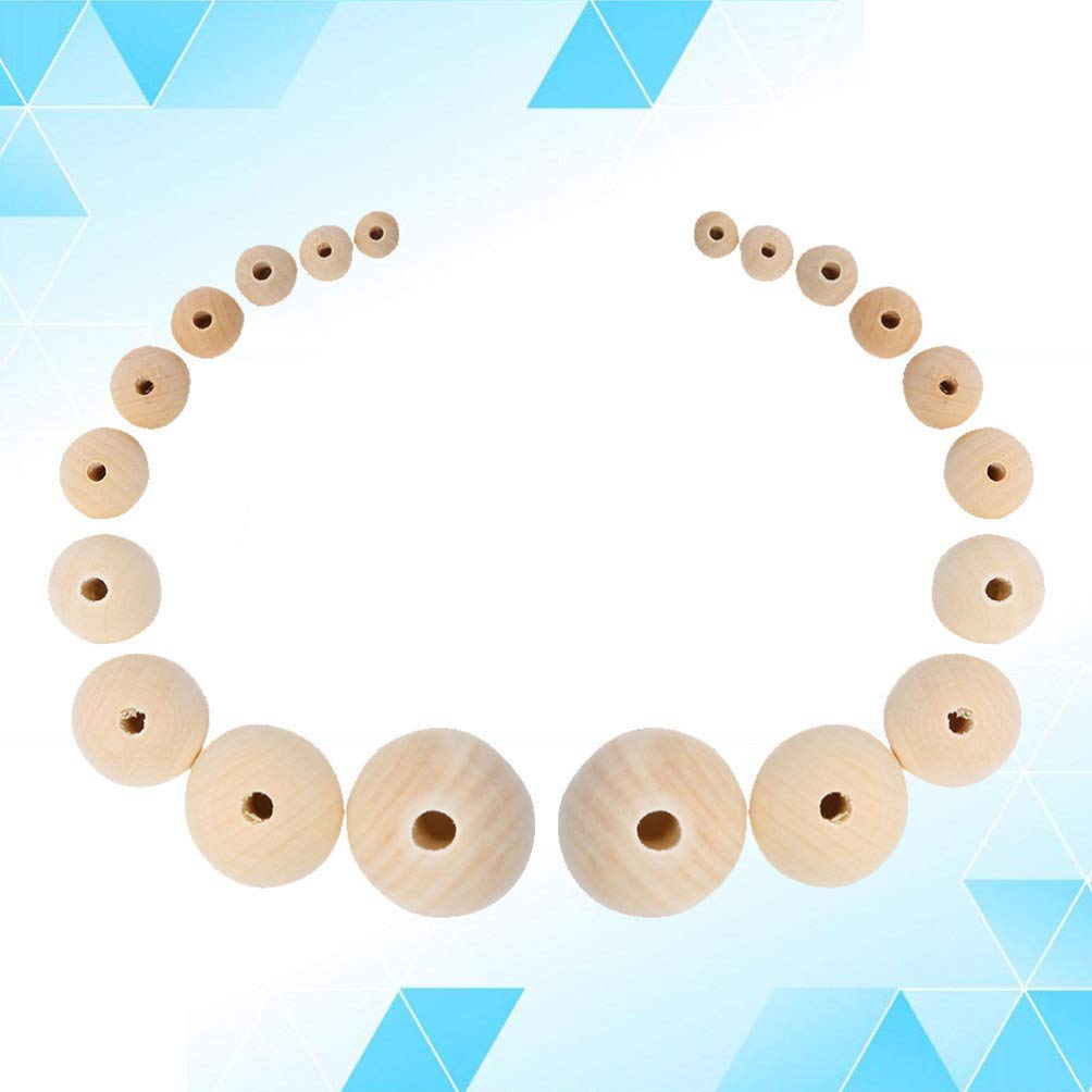 Healifty 100pcs Wooden Jewelry Beads Natural Round Wood Beads Wood Jewelry Beads Unfinished Spacer Beads Unfinished Wood Beads Color Round Loose Healifty