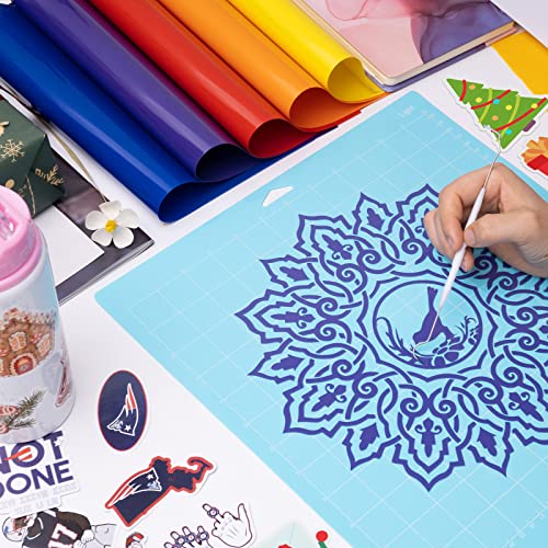 Lzerking Cutting Mat for Cricut 4 Pack Accessories and Supplies Light Replacement Blue Cut Pads Cricket Cards for Cutting Machine Maker/Maker Lzerking