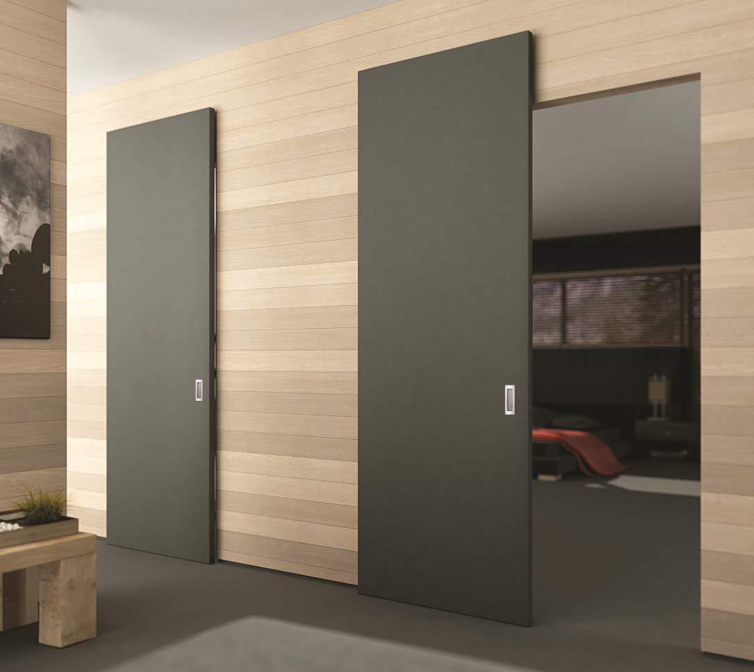Milcasa Magic 2 (1800) – Wall Mount Concealed Sliding System for Wood Doors (Door is NOT Included) - Completely Concealed Hardware and Track. Made in Milcasa