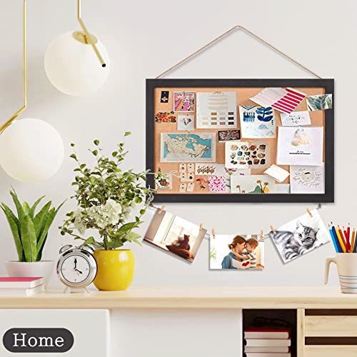 Miratino Cork Board Bulletin Board, 16 x 11 Inches Wooden Frame Pin Board, Cute Cork Boards for Walls Hanging for Office, Home Decor, School (Pins, Miratino