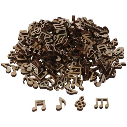 hobbyhub 300Pcs Music Notes Wooden Cutouts, Unfinished Label, DIY Unfinished Card Home Decoration hobbyhub