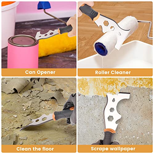 MulWark 16-in-1 Painter's Tool,3” Putty knife Drywall Paint Scraper,Multi-Painter's Stainless Steel Tool,Spealloy Paint Scraper, Taping knife,Hammer MULWARK