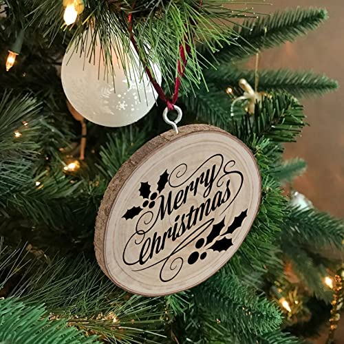 KEILEOHO 6 Piece 10-12 Inch Wood Rounds, Natural Round Wood Slices, Unfinished Rustic Wood Circle Slices Tree Slices for Centerpieces, DIY Projects, KEILEOHO