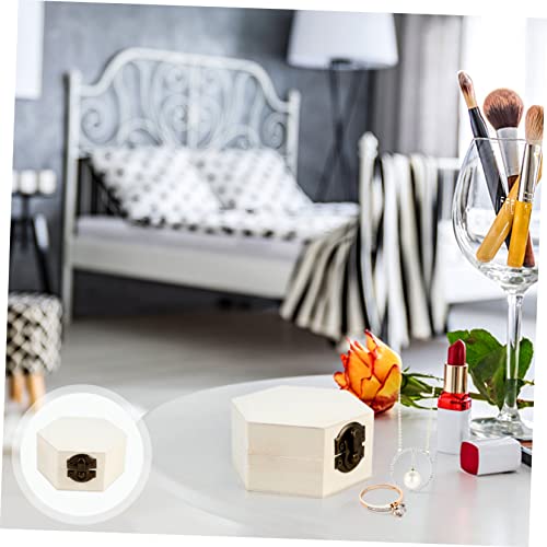 Abaodam 2pcs Hexagonal Jewelry Box Unfinished Wooden Wedding Kids Jewelry Organizer Jewelry Organizer Clear Jewelery Organizer Treasure Chest for Abaodam