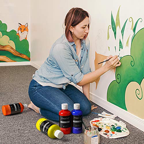 Magicfly Bulk Acrylic Paint Set, 14 Rich Pigments Colors (280 ml/9.47 fl oz.) Acrylic Paint Bottles, Non-Fading, Non-Toxic Craft Paints for Painting Magicfly