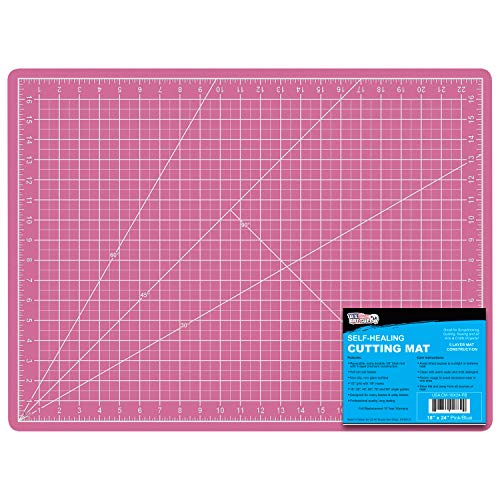 US Art Supply 18" x 24" Pink/Blue Professional Self Healing 5-Ply Double Sided Durable Non-Slip Cutting Mat Great for Scrapbooking, Quilting, Sewing U.S. Art Supply