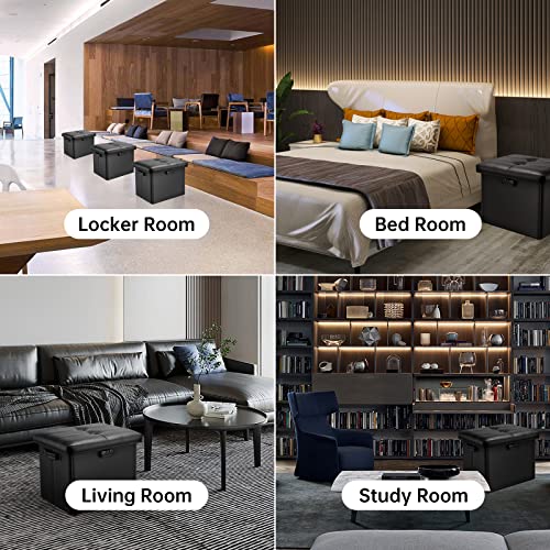 DocSafe Storage Ottoman with Lock,Fireproof Folding Ottoman Foot Rest Stool Storage Chest with Storage Safe for Important Documents,Waterproof 17 DocSafe