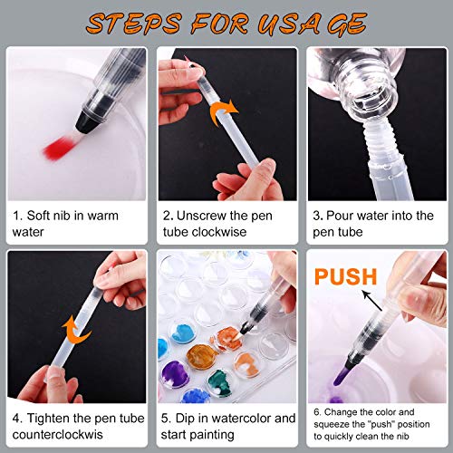AROIC Watercolor Paint Set, with a Watercolor Paint, 48 Color, a Brush and a Refillable Water Brush Pen. The Best Gift for Beginners, Children and AROIC