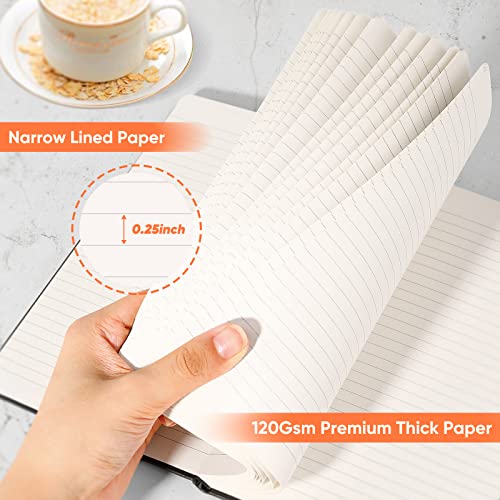 Huhuhero Lined Notebook Journal, 120Gsm Thick Paper Journals for Writing, 5 Pack Hardcover Leather Notebooks for Men Women, Daily Journal for Work Huhuhero