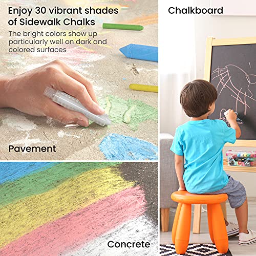 Arteza Kids Sidewalk Chalk, Set of 36 Pieces, Easy-to-Hold Handmade Washable Chalk with a Game Guide, Art Supplies for Outdoors, Spring and Summer Arteza Kids