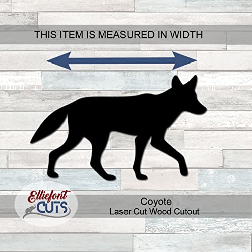 Coyote Wood Cutouts for crafts, Laser Cut Wood Shapes 5mm thick Baltic Birch Wood, Multiple Sizes Available (5") Elliefont Styles