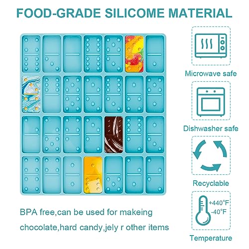 Domino Resin Molds, Domino Molds for Resin Casting, Professional Dominos Molds for Epoxy Resin, Domino Molds Set 28 Cavities, Sturdy Silicone Molds Diueoly