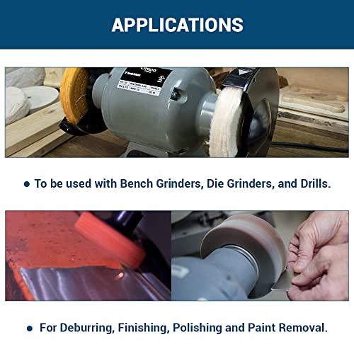 Benchmark Abrasives 1/2" - 1" Adapter Buffing Wheel Flange Adapter for Bench Grinder Arbor Washer, for Polishing Finishing Rust Paint Removal (Set of Benchmark Abrasives