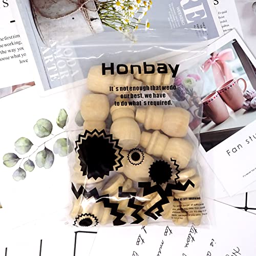 Honbay 12PCS Unfinished Wooden Christmas Tree Snowman Wood Christmas Ornaments Blank Woodn Peg Dolls for Art Painting Craft Projects HONBAY
