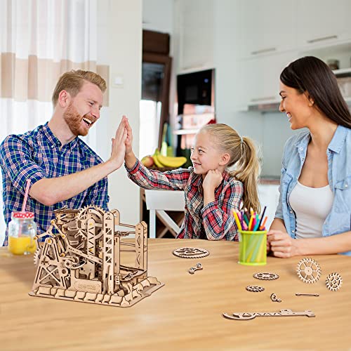 ROKR Marble Run 3D Wooden Puzzles Model Building Kits for Adults - Educational Project Brain Teaser, DIY Crafts for Adults & Kids (Ladder) ROKR